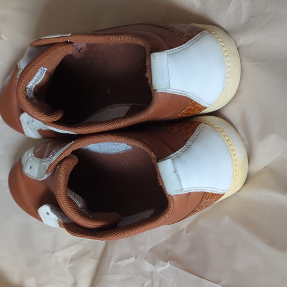 Lacoste brown leather sneakers with croc detail Sz 12 - Picture 6 of 16